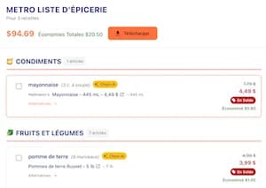 Générez votre liste d'épicerie automatiquement