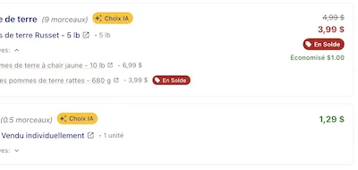 Illustration des listes et de la préparation intégrées FoodPilot